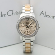 JAM TANGAN WANITA ALEXANDRE CHRISTIE AC 2463 SILVER CREAM ORIGINAL