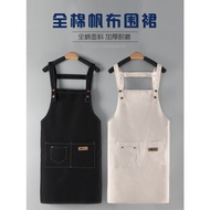 Cotton Canvas Apron - Suspender Apron, Strap Apron, Compartment Pocket