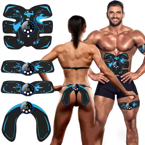 EMS Abdominal Fitness Equipment Set With 8 Training Modes & 29 Adjustable Intensity Home Lazy Abdomi