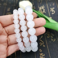 White Jade Bracelet 8 Miles 10 Miles 12 Miles Round Bead Bracelet Imitation White Jade Bracelet Sing