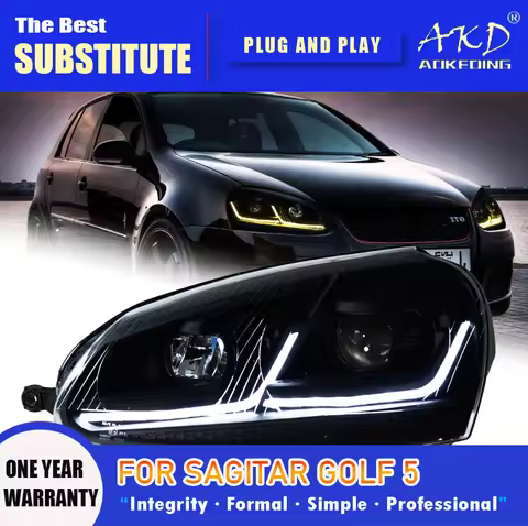 AKD Head Lamp for vw sagitar golf 5 LED Headlight 2006-2011 Headlights Golf5 DRL Turn Signal High Be