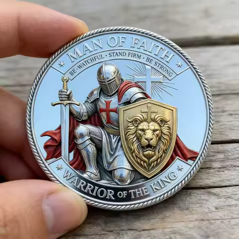 High Quality 3D Carved Lion Souvenir Coin - Man of Faith Warrior of the King Judan Symbolic Artwork 