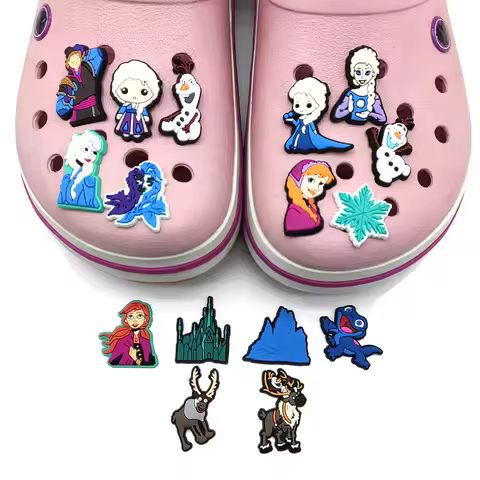 16pcs set popular Winter Princess Frozen Elsa Anna Olaf Silicone for Shoe Charms Clog Decor Detachab