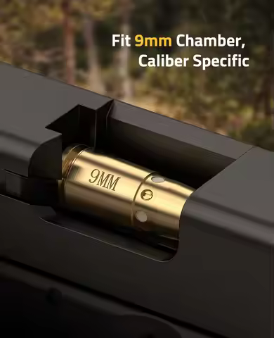 CVLIFE Bore Sight 9mm Sighting Boresighter with 8 Batteries Sturdy Brass Construction Easy Zeroin