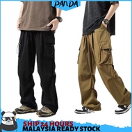 PNT58 PANDASHOP Men Cargo Pants Long Pants Classic Straight Cut Trousers Multi Pocket Loose Man Pant