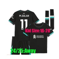 The Reds Mohamed Salah Darwin Nunez 24/25 LiVerPools Away Kid Suit Soccer Jersey Dominik Szoboszlai 