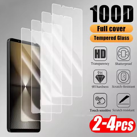 2-4pcs 8K Full Cover Tempered Glass For Sony Xperia 1 5 10 VI V Screen Protector Sony Xperia 5 10 IV