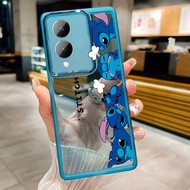 Vivo Y17s Y17 Y15 Y12 Y11 Y19 Y20 Y20s Y20i Y12s Y20sG Cute Lilo Stitch Case Mobile Casing Cartoon Design Anti-Slip Side Candy Clear Color Cover