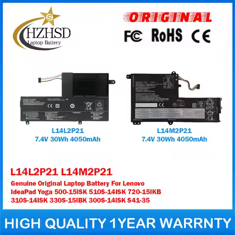 L14L2P21 7.4V 30Wh L14M2P21 Genuine Original Laptop Battery For Lenovo IdeaPad Yoga 500-15ISK 510S-1