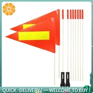 2 Pcs Polyester Bike Safety Flags with 6-Feet Adjustable Pole- Waterproof Tear-Resistant Flags