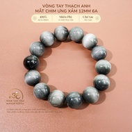 Jade Dan Tam - Gray Eagle Eye Quartz Bracelet 12mm 6A - Metal Element & Water Element