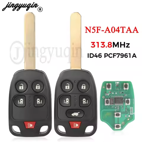 jingyuqin 5/6 Buttons N5F-A04TAA 313.8MHz ID46 PCF7941A Chip Remote Car Key for Honda Odyssey EX 201