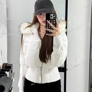 New style large fur collar hooded cotton coats winter thick short jackets for women