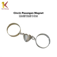 Satu Keluarga Cincin Couple Magnet Motif Hati 1 Pasang 2pcs K125 Cincin Pasangan Pria Wanita Fashion Anti Karat