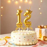 10/1pc Gold 0-9 Number Birthday Cake Decorations, 3D Number Cake Toppers, 0-9 Number Birthday Candle