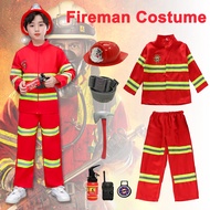 Fireman Costumes for Kids boy Sam Career Guidance Costume Firefighter Firetruck Boy Uniform Work Cosplay RolePlay Costume Boy Girl Kids Suit Party Clothing