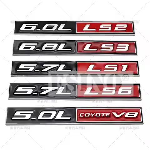 Car Styling 3D Metal Chrome Zinc Alloy Adhensive Emblem 5.0L 5.7L 6.0L 6.8L LS1 LS2 LS3 LS6 V8 Body 