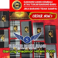 Sarung Wadimor Kotak-kotak Hitam Putih Motif Random Acak / Sarung Hitam / Sarung Putih / Sarung Musl