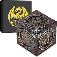 DND Spinner Dice, 7-in-1 Metal Dice Set, 3D Relief Design, DND Polyhedral Rotating Game Dice, D&D Gi