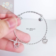 ▫ak4_uulzi3💥PROMO💥#BB178 Hello Kitty Baby Bangle-Sterling Silver 925 (Gelang Tangan/Kaki/Kanak/Budak/Bayi)