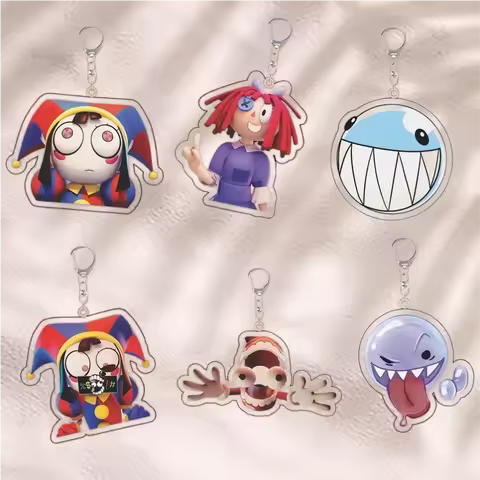 For Anime Peripheral 5cm Acrylic KeyChain TADC Caine Bubble Pomni Jax Kinger Exquisite Backpack Acce