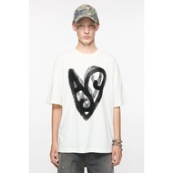 Street Wear Acne Studio New Style Love Graffiti Print Back Label Letter Short-Sleeved t-Shirt ins Un