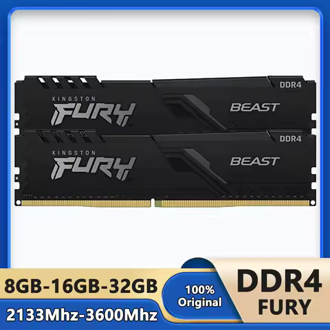 Kingston Fury Beast DDR4 8GB 16GB 32GB 3600 3200Mhz RAM PC Memory 288Pin XMP2.0 Heatsink For Desktop