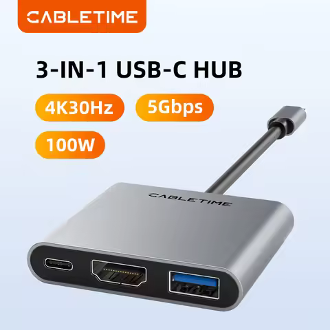 CABLETIME 4K HDMI Usb C Hub for Nintendo Switch USB C VGA Multi-Function Dock Type c hub for MacBook