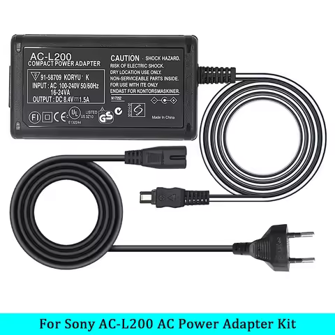 AC-L200 C/B/D L25 Power Adapter Charger for Sony Handycam DCR-HC21 DCR-HC26 DCR-HC28 DCR-HC30 DCR-HC
