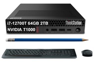 Lenovo ThinkStation P360 Tiny Workstation (Intel 12-Core i7-12700T, 64GB DDR5 RAM, 2TB SSD, NVIDIA T