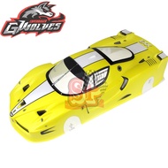 Wholesale 1/10 Ferrari Enzo Red/Yellow RC Car shell 200mm PVC painted Body Shell with wind tail for 