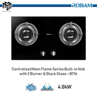 Robam B716 Multi-layer Orbicular Flame Series Built-in Hob with 2 Burner &amp; Black Glass