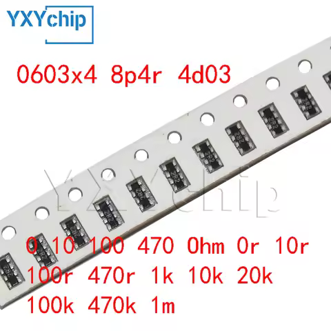 100pcs 0603x4 8p4r 4d03 5% 3216 1206 Chip Resistor Networks Arrays 0 10 100 470 Ohm 0r 10r 100r 470r