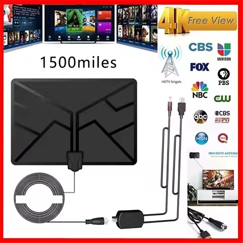 4K Digital Antenna HDTV Aerial Indoor Amplified Antenna 1500 Miles HD 1080P TV Local Channels Broadc