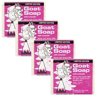 Goat Soap With Lavender 100g x 4pcs - Australia Made - 100% Authentic - Made with pure Goat's milk and sweet almond oil, Lavender Suitable for dry, itchy or sensitive skin