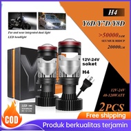 Mini Projector Y6D Y7D Y8D H4 50/80 120watt Original Import Super Bright 6000K Super Bright 15000LM 