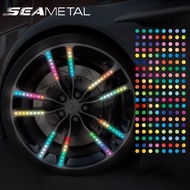SEAMETAL Car Wheel Reflective Sticker 20/40PCS Rainbow Breakpoint Stickers Motorcycle Electric Vehicle Tire Personality Luminous Warning Strip