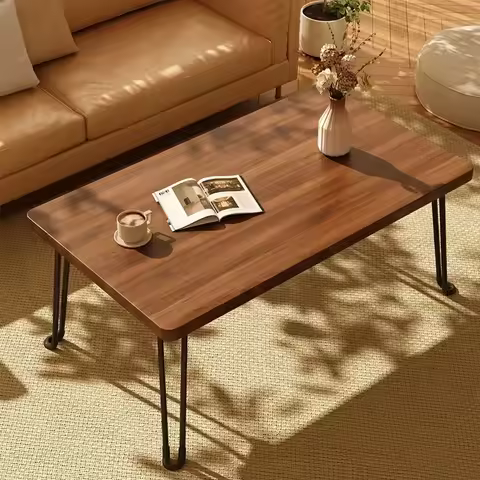Small Apartment Living Room Portable Dining Table New Foldable Coffee Table Classical Simple Rectang