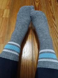 小腳女孩素面藍白線條淺灰色學生襪短襪灰色運動襪二手襪出清 舊襪子