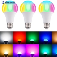 OKCATZONE 9/12/15W E27 RGB LED Light Bulb 220V with Remote Control 24 Control Color Changing Multico