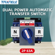TAXNELE ATS 2P 63A 230V Micro Circuit Breaker Dual Power Automatic transfer switch Auto transfer swi