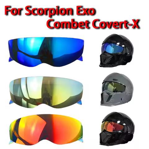 Helmet Visor for Scorpion Exo Combat Covert-X Motorcycle Helmet Visors UV Protection Motorcycle Helm