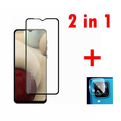 2 IN 1 Tempered glass for SAMSUNG galaxy A12 a 12 m 12 Nacho m12 A12S M12 A125 A127F A125F Screen Pr