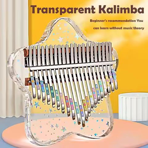 Crystal Clear Kalimba 21/17 Keys Portable Finger Piano For Beginners Kids Adults, 17 Key Thumb Piano