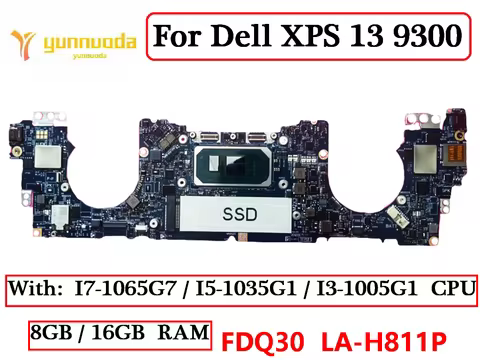 LA-H811P For Dell XPS 13 9300 Laptop Motherboard With I7-1065G7I5-1035G1I3-1005G1CPU 16G RAM CN-0XVC