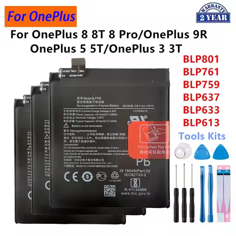 BLP801 BLP761 BLP759 BLP657 BLP637 BLP633 Battery For OnePlus 8 Pro 8T OnePlus 9R OnePlus 5 5T OnePl