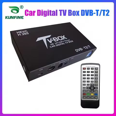 Car Digital TV Box DVB-T/T2 HEVC H. 265 HD Mobile Car TV Signal Box DVB-T DVB-T2 Tuner High Speed St