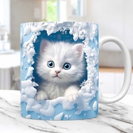 3D Cute Cat Hole Mug Cat Animal Coffee Cup Bookshelf Cup 12 Zodiac Water Cup Gift