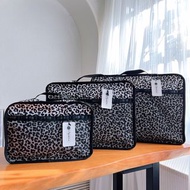 日本 LeSportsac 豹紋圖案帆布 行李 衣物 收納袋 套裝