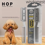 WISDOMEST Pet Razor Comb, Universal Durable Dogs Razor Comb, Accessories Cleaning Brush Safe Dog Gro